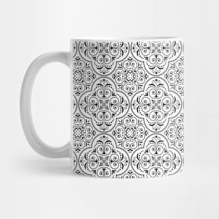 Black and White Square Circle Pattern Mug